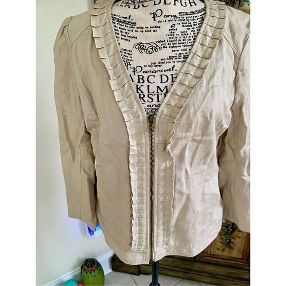 LOFT Tan Linen Jacket - Picture 1 of 7